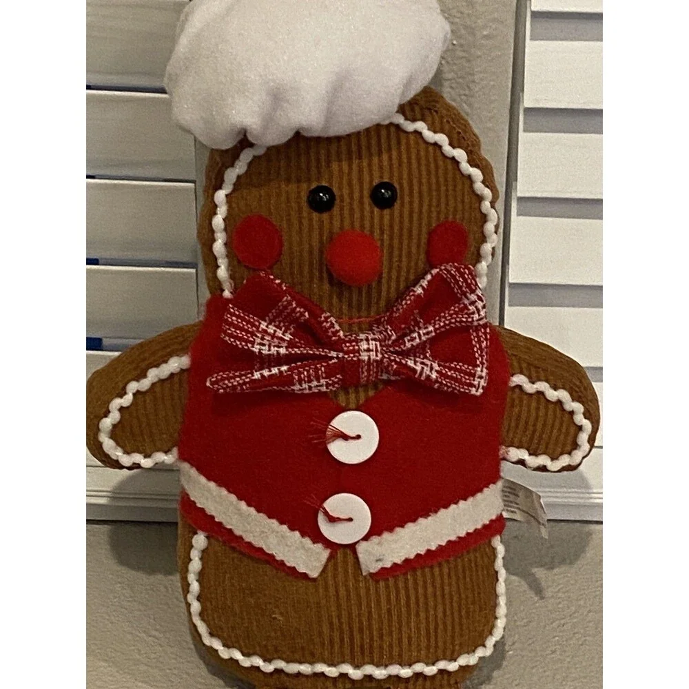 Hallmark 25” Fabric Gingerbread Man Chef Baker Christmas Shelf Sitter